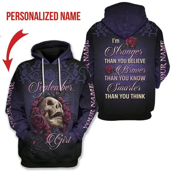 CustomsPig Personalized Hoodie I'm A September Girl All Over Printed