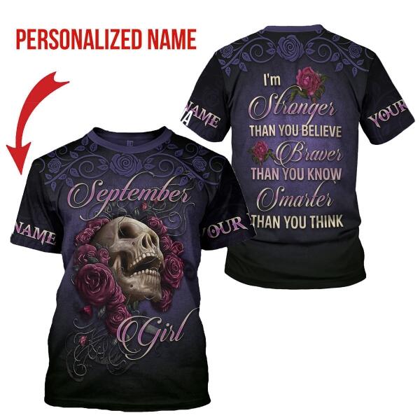 CustomsPig Personalized T-shirt I'm A September Girl All Over Printed