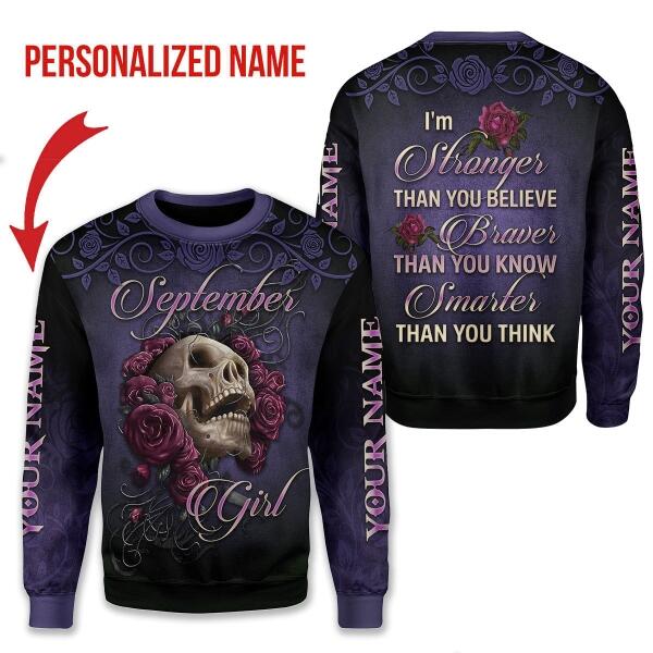CustomsPig Personalized Ugly Sweater I'm A September Girl All Over Printed