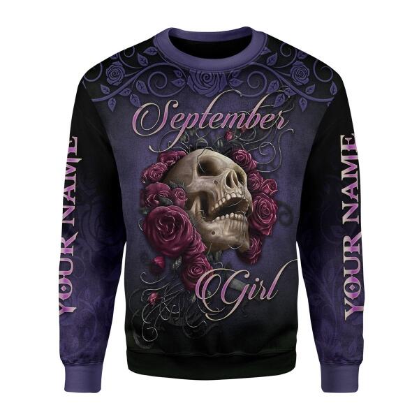 Customspig Personalized Sweatshirt I'm A September Girl All Over Printed