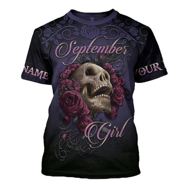CustomsPig Personalized T-shirt I'm A September Girl All Over Printed