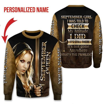 Customspig Personalized Sweatshirt I'm A September Girl All Over Printed