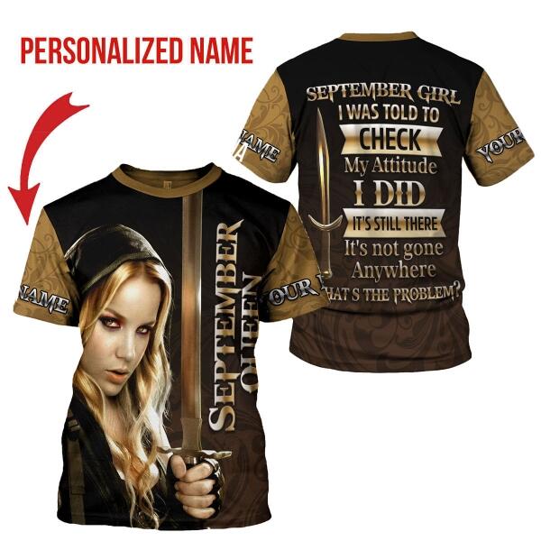 CustomsPig Personalized T-shirt I'm A September Girl All Over Printed