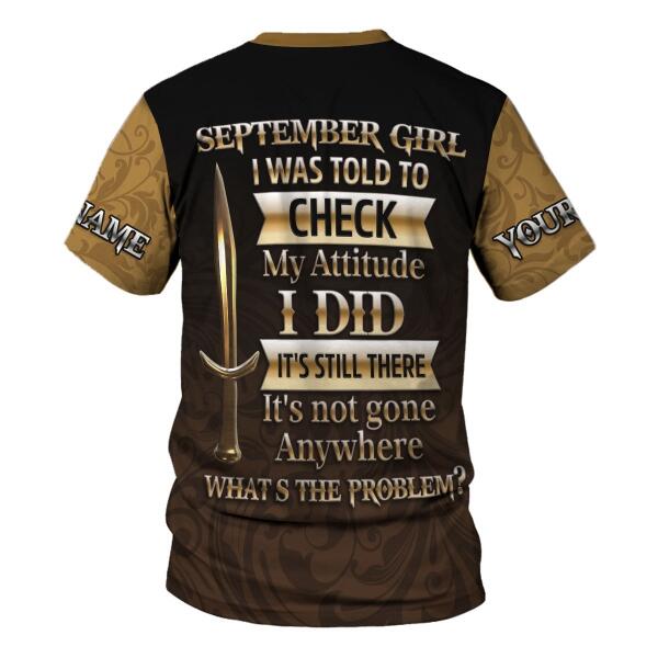 CustomsPig Personalized Tops I'm A September Girl All Over Printed