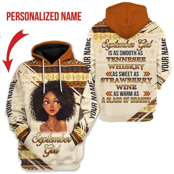 CustomsPig Personalized Hoodie September Girl All Over Printed