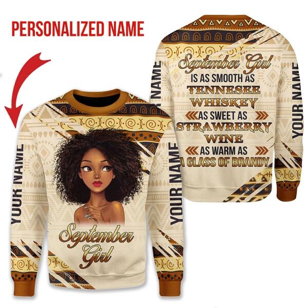 Customspig Personalized Sweatshirt September Girl All Over Printed