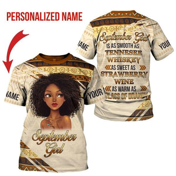 CustomsPig Personalized T-shirt September Girl All Over Printed
