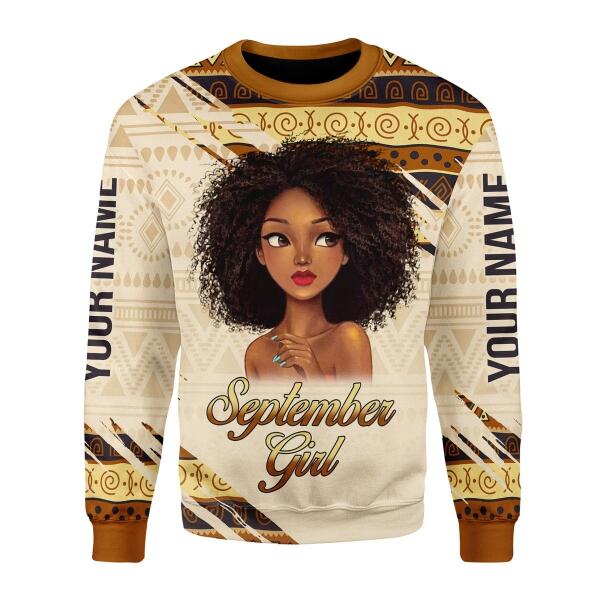Customspig Personalized Sweatshirt September Girl All Over Printed