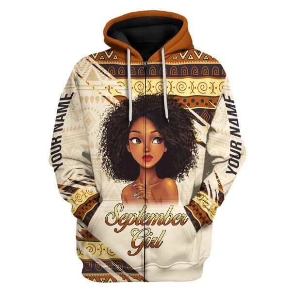CustomsPig Personalized Hoodie September Girl All Over Printed