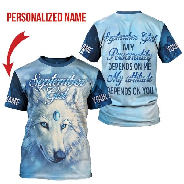 CustomsPig Personalized T-shirt September Girl All Over Printed