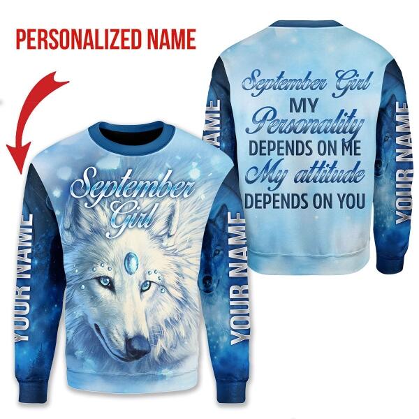 CustomsPig Personalized Ugly Sweater September Girl All Over Printed