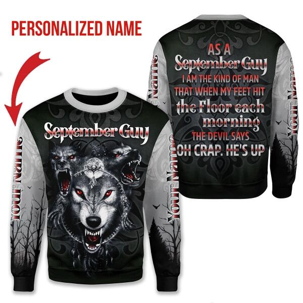 CustomsPig Personalized Ugly Sweater September Guy All Over Printed
