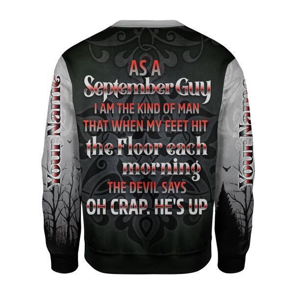CustomsPig Personalized Ugly Sweater September Guy All Over Printed
