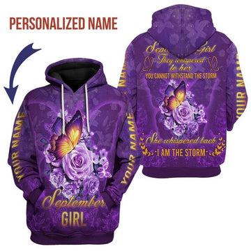 CustomsPig Personalized Hoodie September Girl All Over Printed