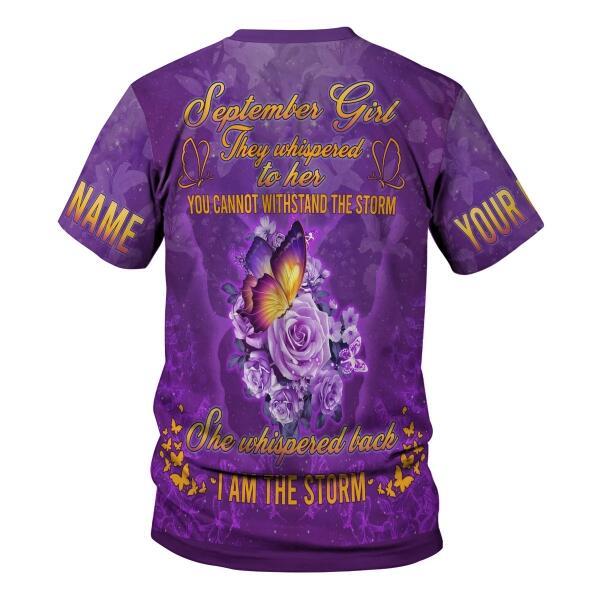 CustomsPig Personalized T-shirt September Girl All Over Printed