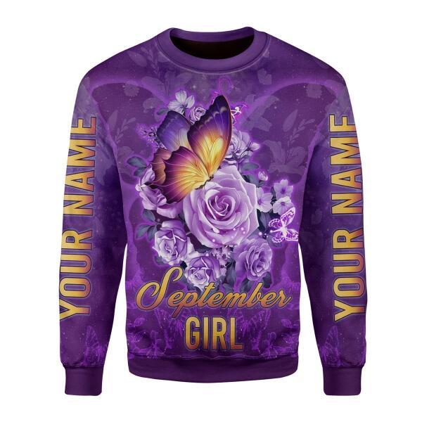 CustomsPig Personalized Tops September Girl All Over Printed