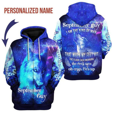 CustomsPig Personalized Zip Hoodie September Guy All Over Printed