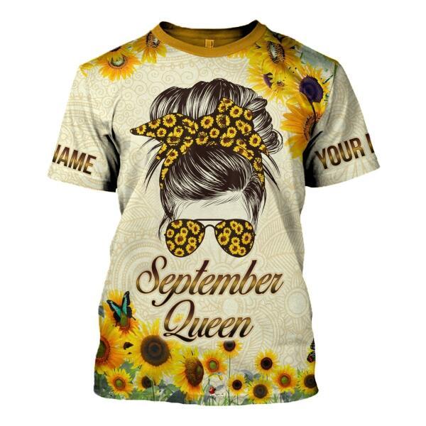 CustomsPig Personalized T-shirt September Queen All Over Printed
