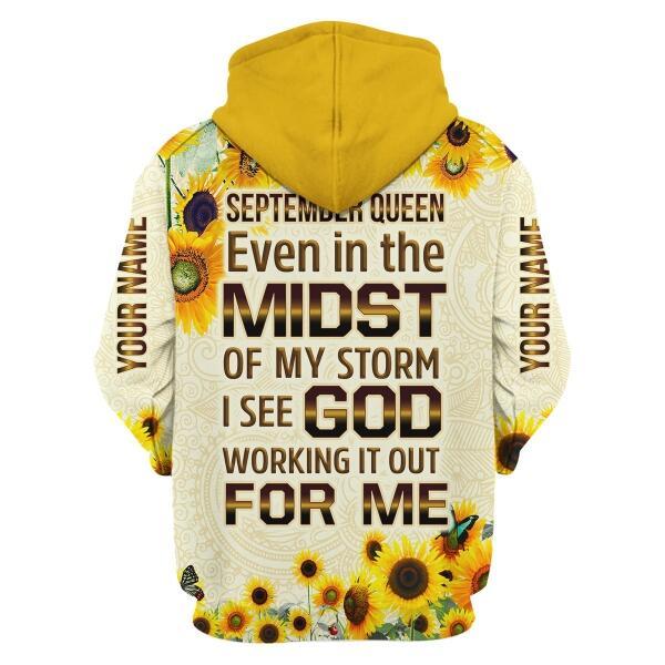 CustomsPig Personalized Hoodie September Queen All Over Printed