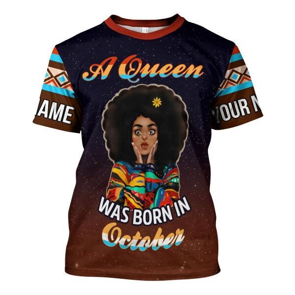 CustomsPig Personalized T-shirt October Girl All Over Printed