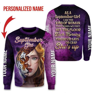 CustomsPig Personalized Tops As A September Girl All Over Printed