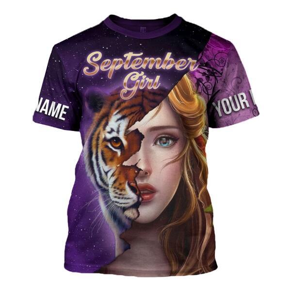 CustomsPig Personalized T-shirt As A September Girl All Over Printed