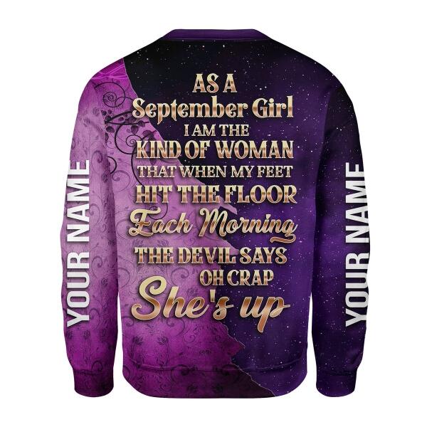 CustomsPig Personalized Tops As A September Girl All Over Printed