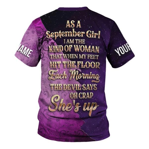 CustomsPig Personalized Tops As A September Girl All Over Printed