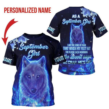 CustomsPig Personalized T-shirt September Girl All Over Printed