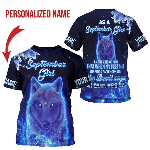 CustomsPig Personalized T-shirt September Girl All Over Printed