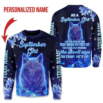 CustomsPig Personalized Ugly Sweater September Girl All Over Printed