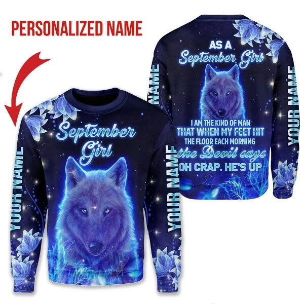 CustomsPig Personalized Ugly Sweater September Girl All Over Printed