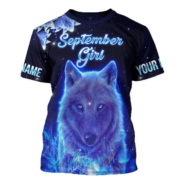 CustomsPig Personalized T-shirt September Girl All Over Printed