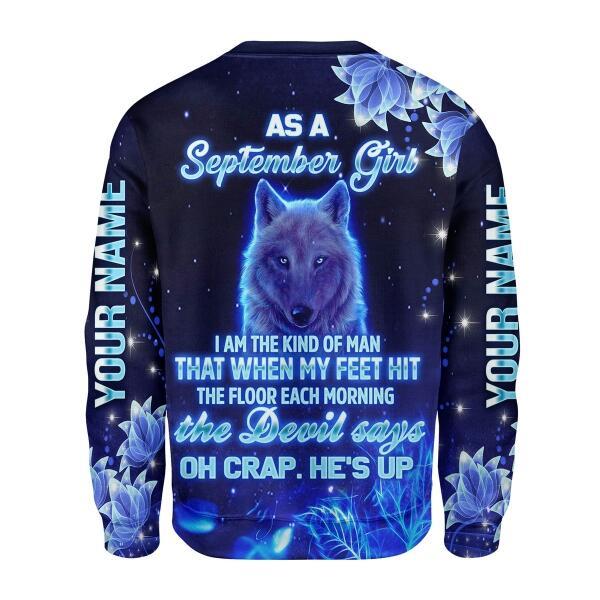 CustomsPig Personalized Ugly Sweater September Girl All Over Printed