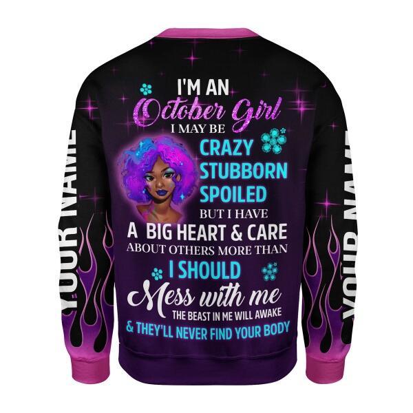 CustomsPig Personalized Tops Queen Was Born In October All Over Printed