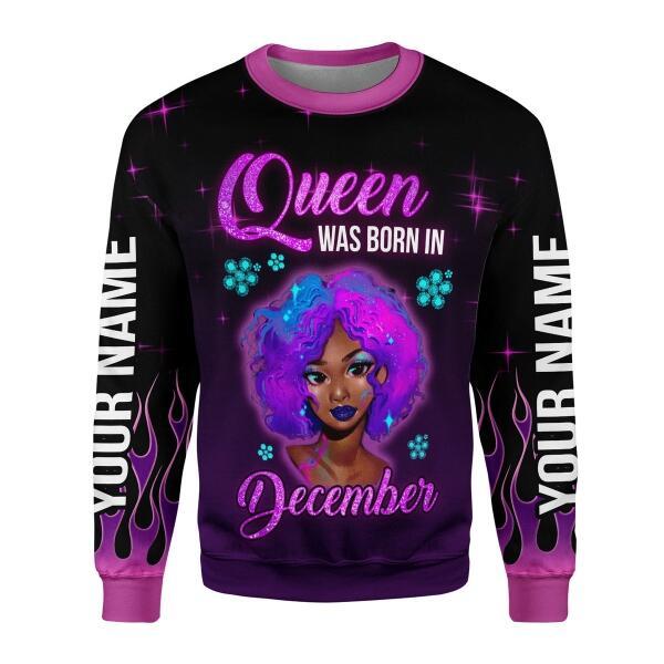 CustomsPig Personalized  Tops  Queen Was Born In December All Over Printed