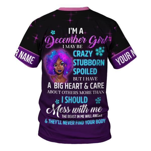 CustomsPig Personalized  Tops  Queen Was Born In December All Over Printed