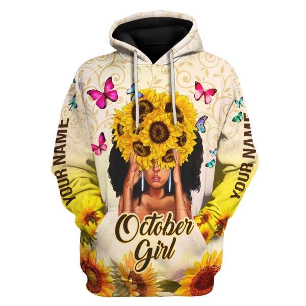 CustomsPig Personalized Tops October Girl All Over Printed