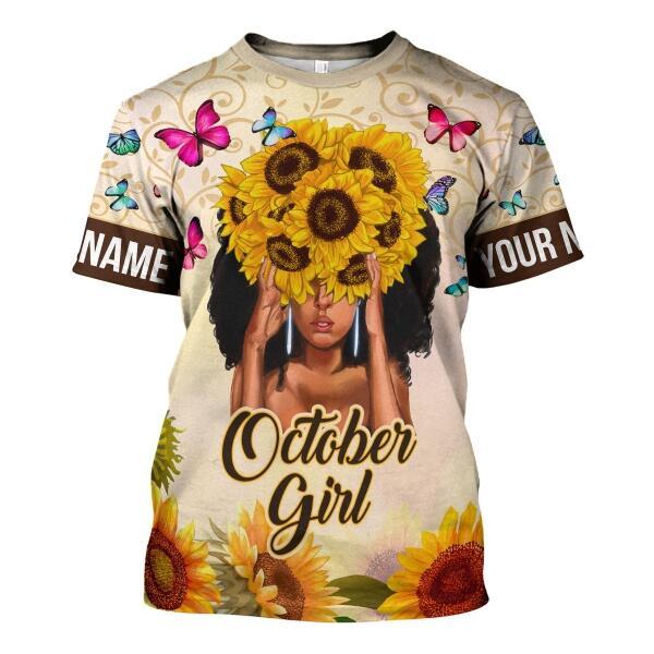CustomsPig Personalized T-shirt October Girl All Over Printed