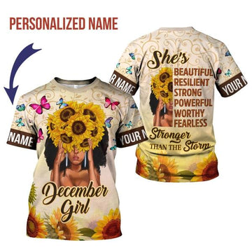 CustomsPig Personalized T-shirt December Girl All Over Printed