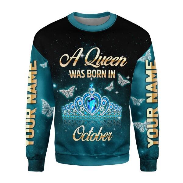 CustomsPig Personalized Ugly Sweater October Girl All Over Printed