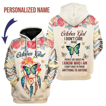 CustomsPig Personalized Hoodie October Girl All Over Printed