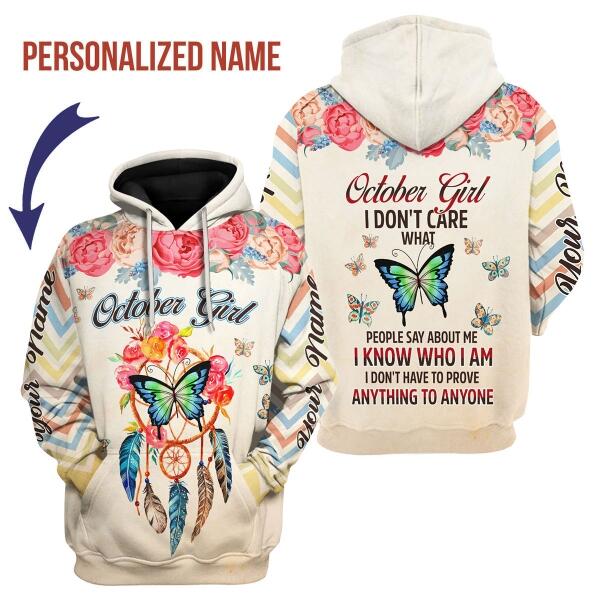 CustomsPig Personalized Hoodie October Girl All Over Printed