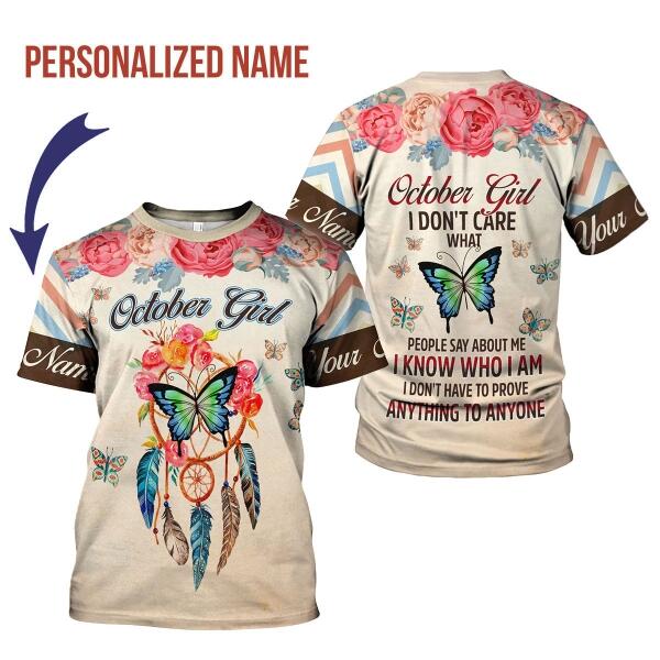 CustomsPig Personalized T-shirt October Girl All Over Printed