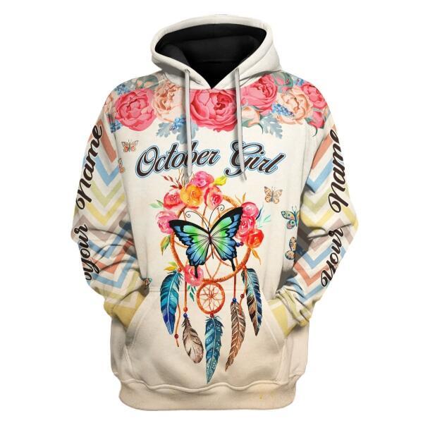CustomsPig Personalized Tops October Girl All Over Printed