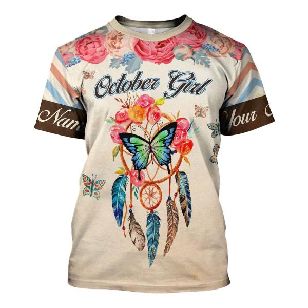 CustomsPig Personalized T-shirt October Girl All Over Printed