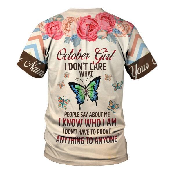 CustomsPig Personalized T-shirt October Girl All Over Printed