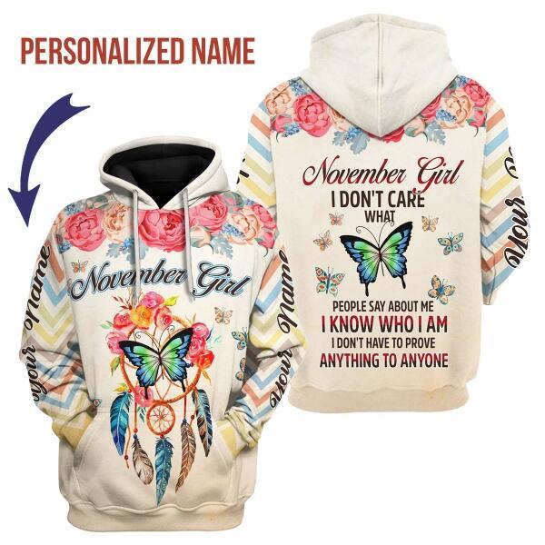 CustomsPig Personalized Hoodie November Girl All Over Printed