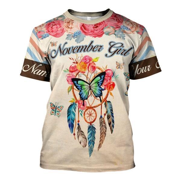 CustomsPig Personalized Tops November Girl All Over Printed