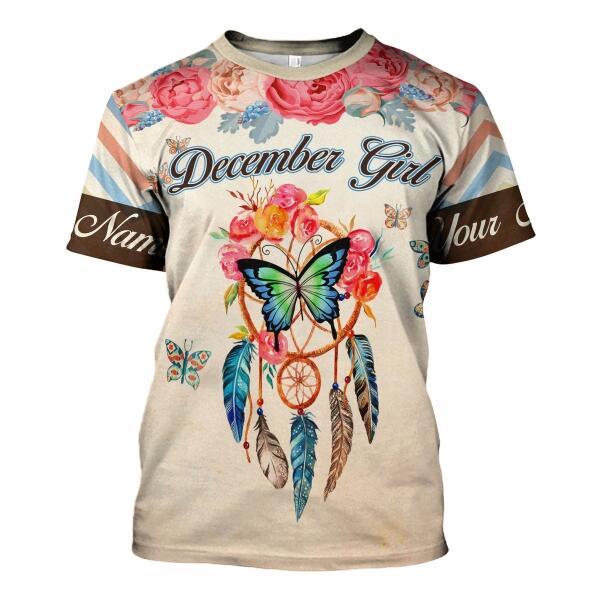CustomsPig Personalized T-shirt December Girl What People Say About Me All Over Printed